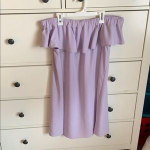 Light purple off the shoulder dress